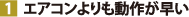 エアコンよりも動作が早い